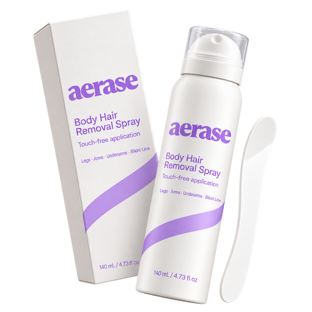 AERASE bottle, carton and included spatula